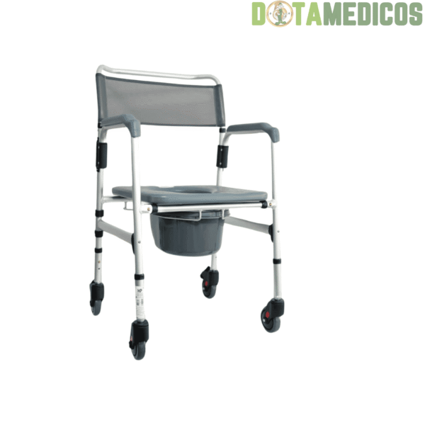 Silla Sanitaria y Ducha en Aluminio con Respaldar