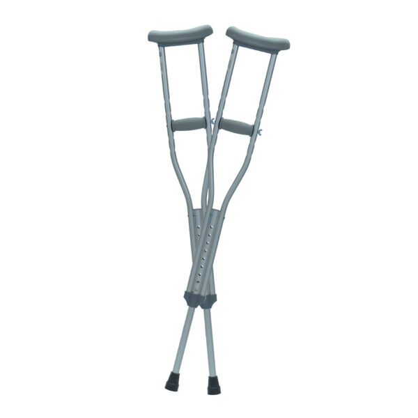Muletas en Aluminio Color Gris y Altura Graduable