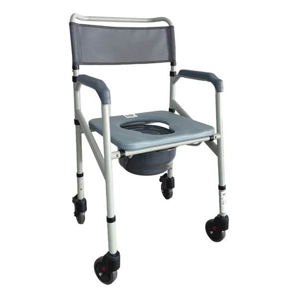 Cómodo sanitario plegable con ruedas acero pintado KB225CR-AP1